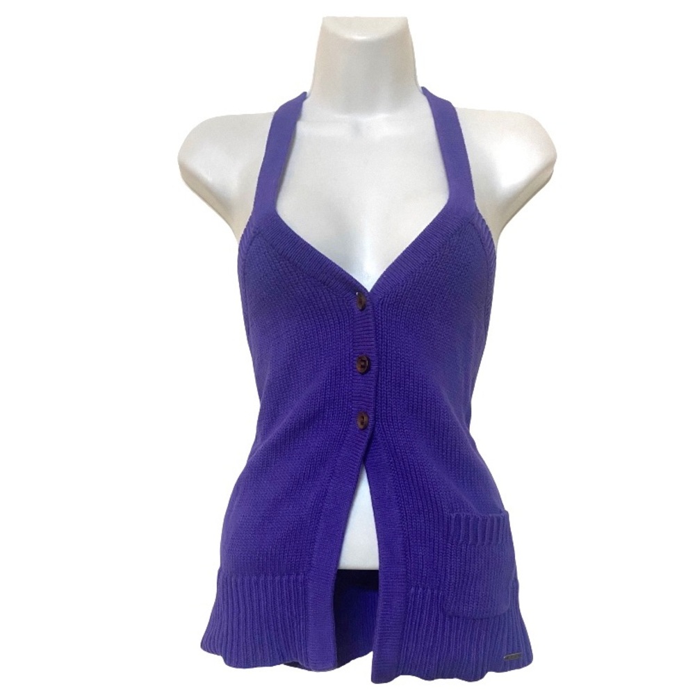 Y2K Chunky Knit Halter Tank Top Vest